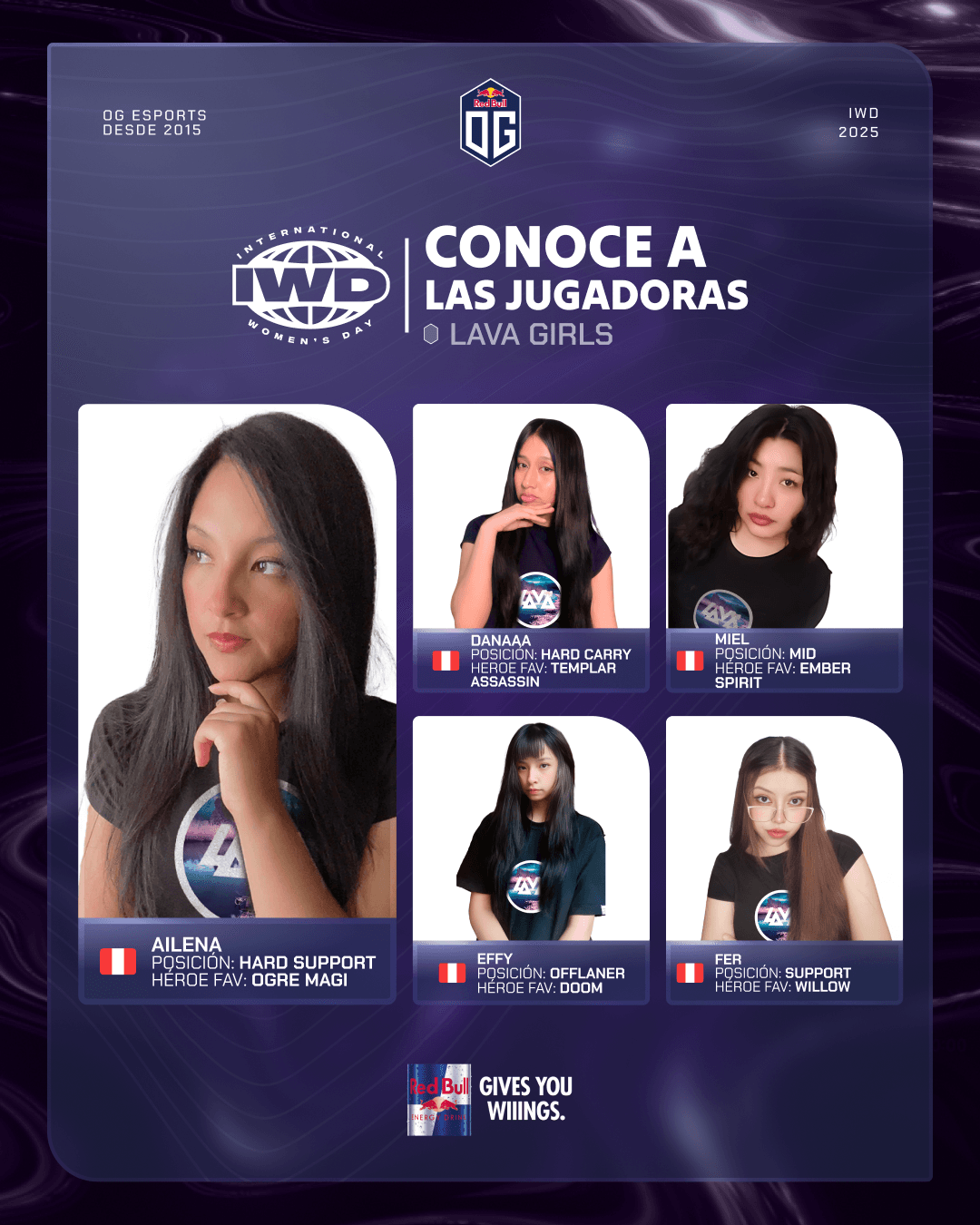 Lava Girls roster — Four Teams, One Cause