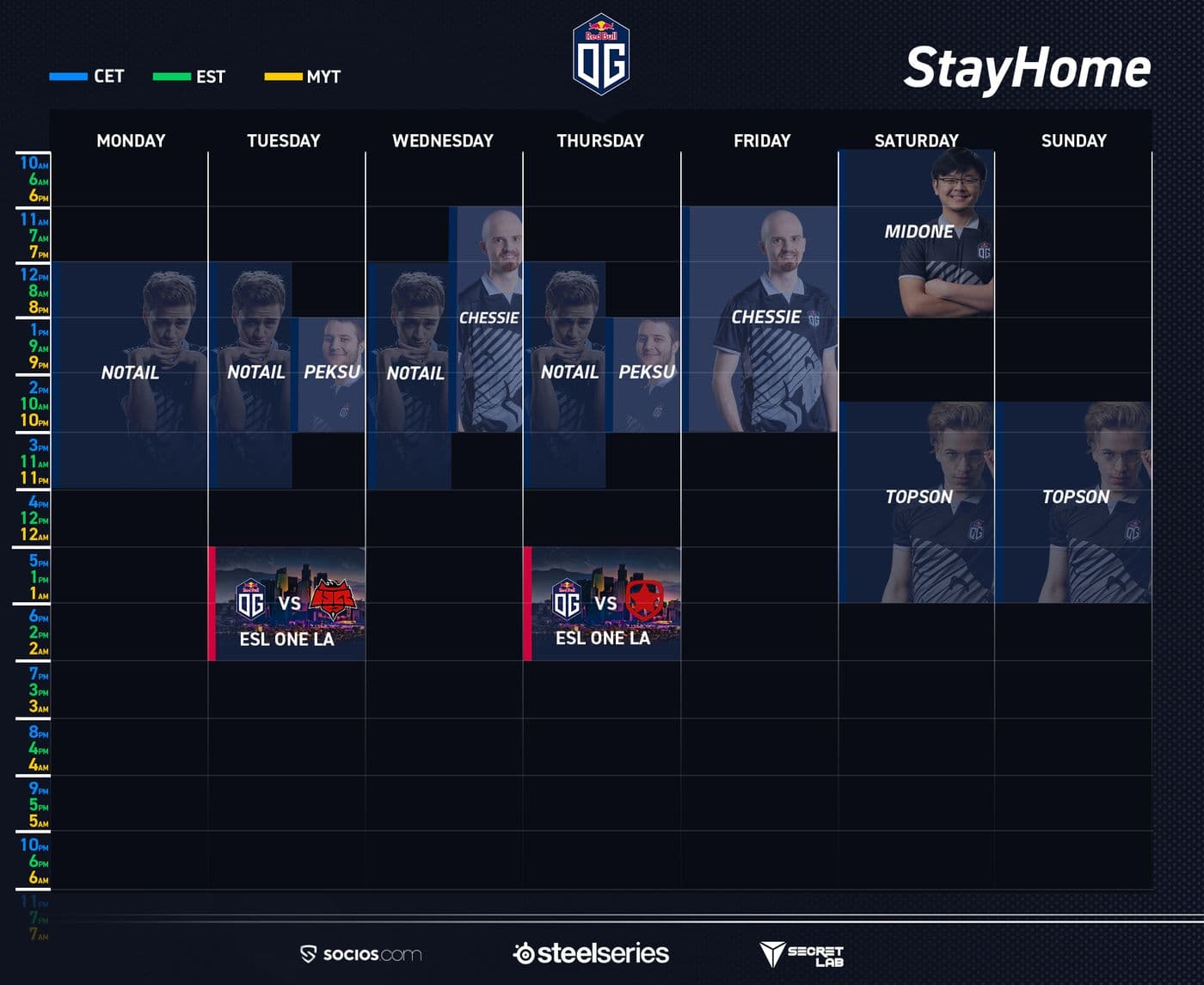 OG Esports weekly schedule: streams and games ahead